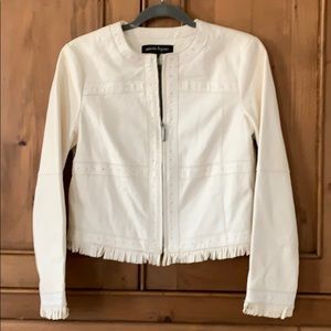 Nanette Lapore Cropped Fringe Leather Jacket